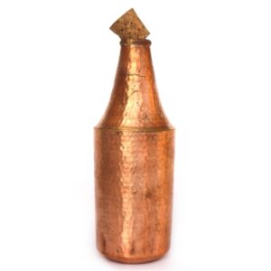 Hand Hammered Vintage Pure Copper Water Bottle With Wooden Cork, Ideal Drinkware | eBay