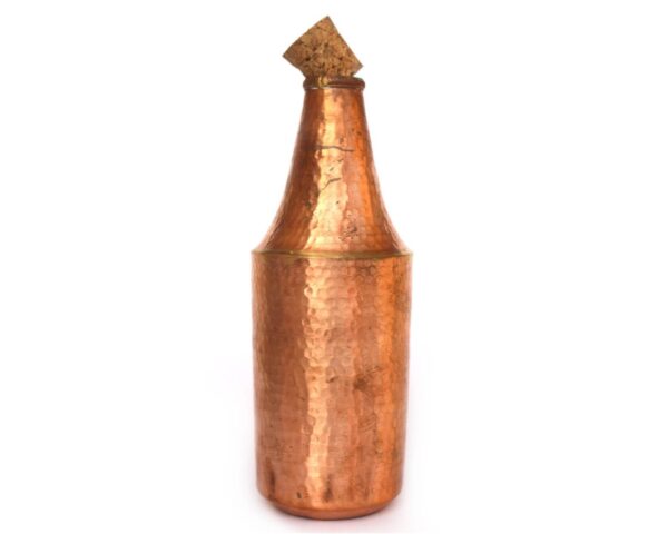 Hand Hammered Vintage Pure Copper Water Bottle With Wooden Cork, Ideal Drinkware | eBay