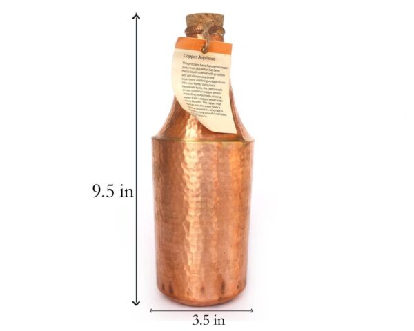 Hand Hammered Vintage Pure Copper Water Bottle With Wooden Cork, Ideal Drinkware | eBay - Image 5