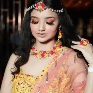 New Artificial flowers haldi Jewellery mangtika and earrings for haldi mehndi ba | eBay