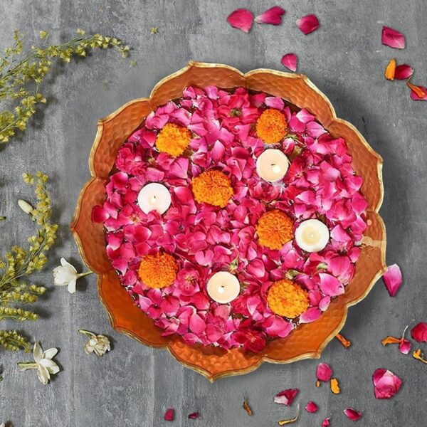 Purple Tree Beautiful Handcrafted Lotus Urli Bowl for Diwali (Pack of 1, 30 cm) | eBay - Image 2
