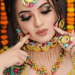 Premium Princess Mirror Flower Jewelry Set for Haldi, Mehandi & Bridal Function | eBay