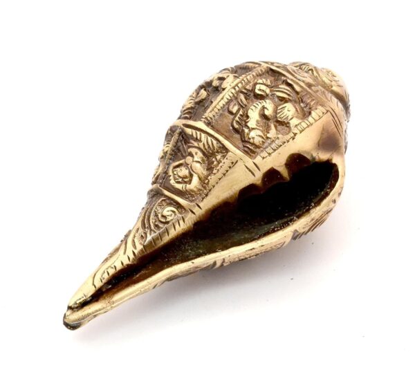 Ganesha Carving Brass Shankh Showpiece, Attractive Brass Conch for Temple/Home, | eBay - Image 4