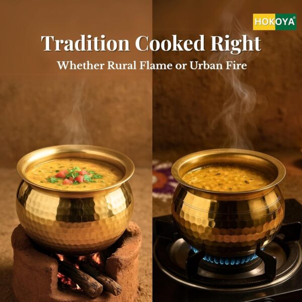 Pure Brass Handi with Lid (1L) | Traditional Pital Cooking Pot for Kitchen & Bir | eBay - Image 3