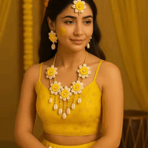 "Elegant flower Work Shell Jewellery Set for Women | Handmade Beach Look Necklac | eBay
