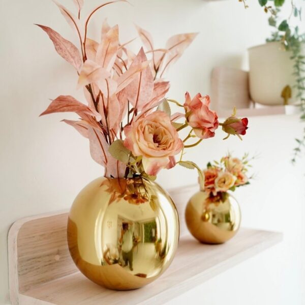 Metal Ball Round Flower Vase for Home Decor|Table Decorative Item for Bedroom Li | eBay