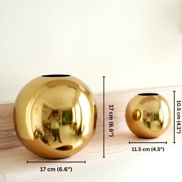 Metal Ball Round Flower Vase for Home Decor|Table Decorative Item for Bedroom Li | eBay - Image 2