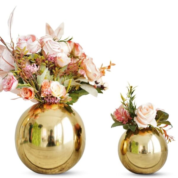Metal Ball Round Flower Vase for Home Decor|Table Decorative Item for Bedroom Li | eBay - Image 3