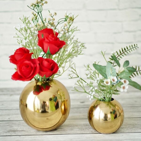 Metal Ball Round Flower Vase for Home Decor|Table Decorative Item for Bedroom Li | eBay - Image 4