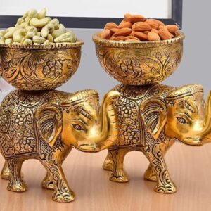 Brass Elephant Urli Bowl: Action Ethnic Home Decor For Floating Flowers,Candle L | eBay