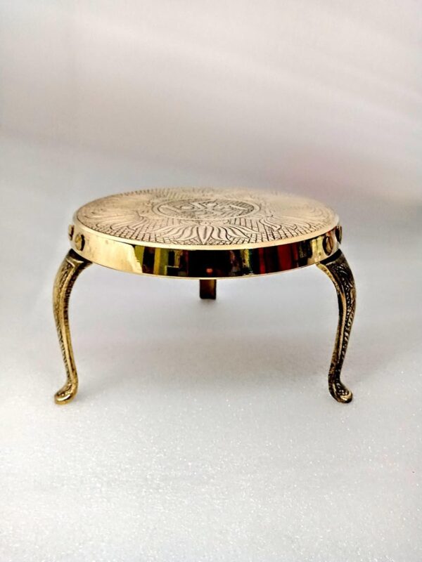 Brass Decorative Round Pooja Kamatshi Diya Stool (Stand)| Brass Chowki | God Dee | eBay - Image 2