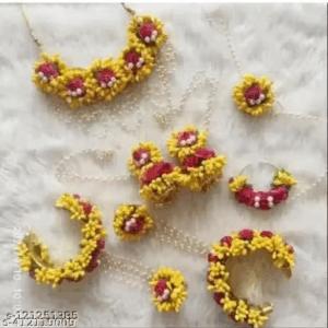 Handmade artificial flower Jewelery Mangtika with earrings for women Fashion hal | eBay