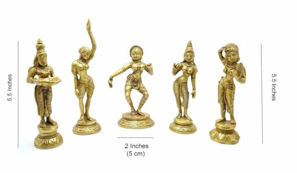 Brass Apsara Showpieces - Set of 5 Statues, Decorative Items for Home, Show Piec | eBay - Image 2