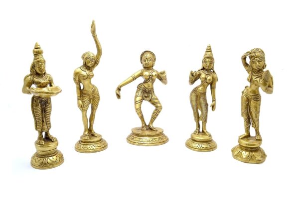 Brass Apsara Showpieces - Set of 5 Statues, Decorative Items for Home, Show Piec | eBay - Image 5