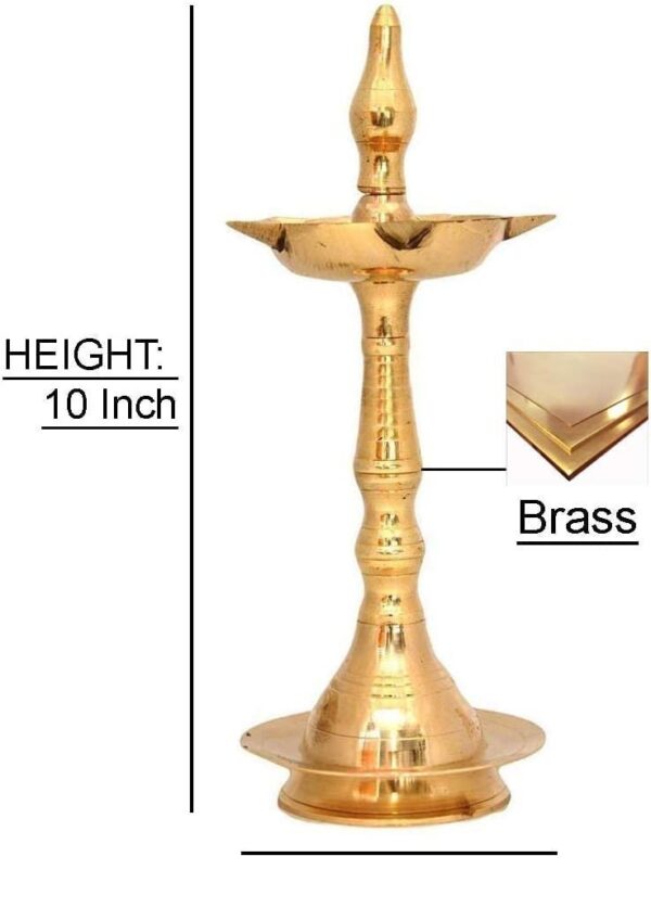 Brass Diya Kerala Samai Very Small 6 Inch Traditional Oil Lamp Deepak Lamp Kutth | eBay - Image 2
