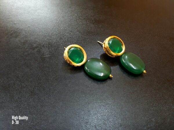Pure Kundan Backside meena Arabic fantasy wedding jewelry Earrings Set tops red | eBay - Image 3