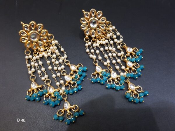 Rajasthani Kundan Navratna Earrings Arabic Bride Wedding Jewelry Set Gold Plated | eBay - Image 2