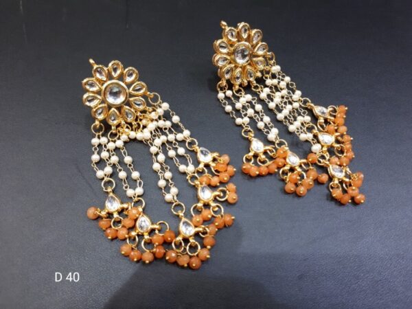 Rajasthani Kundan Navratna Earrings Arabic Bride Wedding Jewelry Set Gold Plated | eBay - Image 5