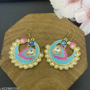 Indian Meena Kundan Latest Gift For women girl Tops Earrings Jewelry Jewellery c | eBay