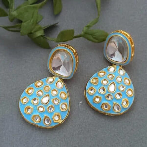 Indian Meena Kundan Latest Gift For women girl Tops Earrings Jewelry Jewellery h | eBay