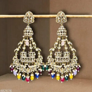 Indian Meena Kundan Latest Gift For women girl Tops Earrings Jewelry Jewellery m | eBay