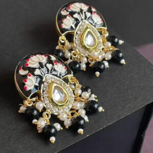 Indian Meena Kundan Latest Gift For women girl Tops Earrings Jewelry Jewellery p | eBay