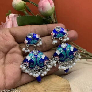 Indian Meena Kundan Latest Gift For women girl Tops Earrings Jewelry Jewellery q | eBay