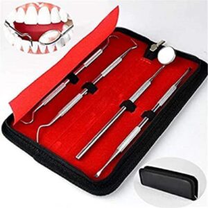 4Pcs/Set Dental Instruments Kit Stainless Steel Mouth Mirror Probe Scaler Set De | eBay