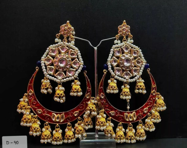 Bridal Kundan Meena Indian Wedding Jewelry Traditiona Handmad Earrings Party See | eBay