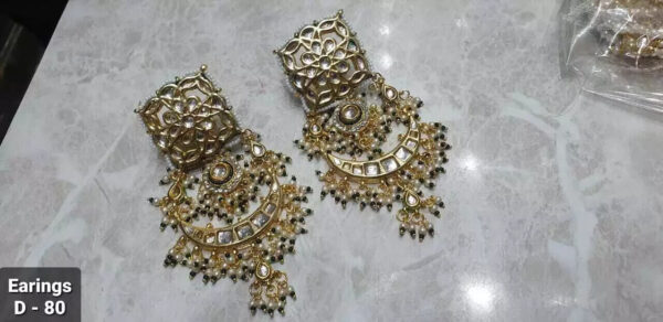 Bridal Kundan Meena Indian Wedding Jewelry Traditiona Handmad Earrings Party See | eBay - Image 2
