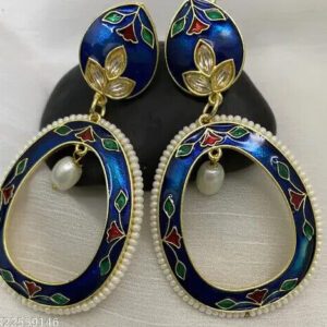 Indian Meena Kundan Latest Gift For women girl Tops Earrings Jewelry Jewellery w | eBay