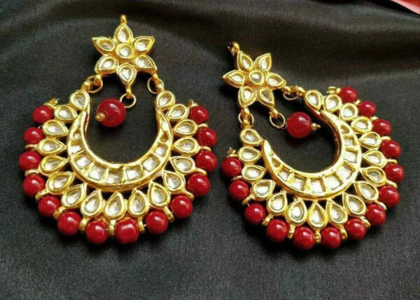 Kundan Bridal Meena Indian Wedding Jewelry Traditiona Handmad Earrings Party Wea | eBay - Image 2
