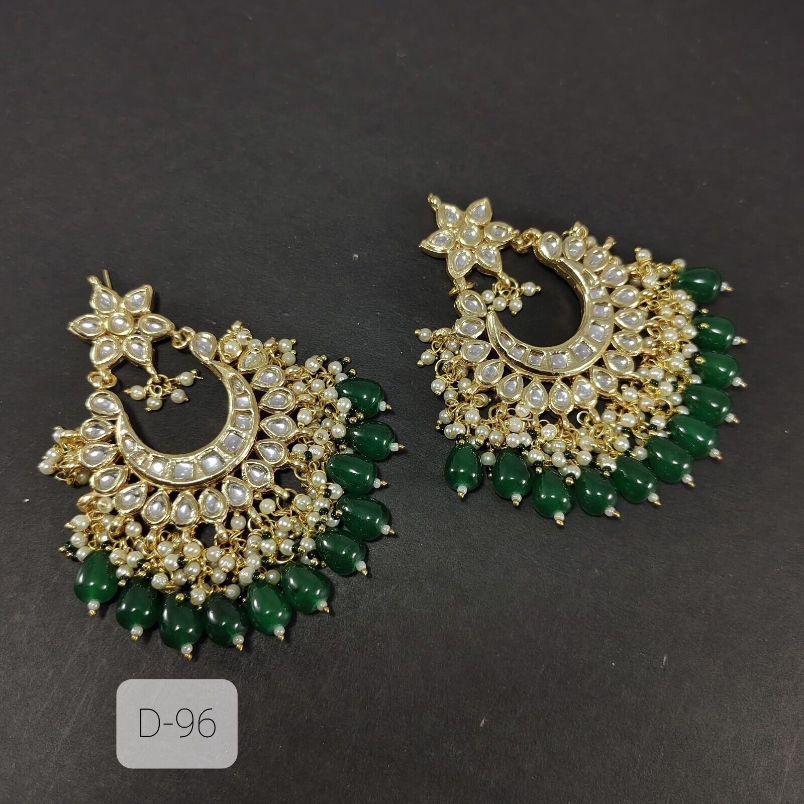 Chandbali Ethnic Kundan Backside Meena Bollywood Earrings Tops Ramdan Jewelry | eBay