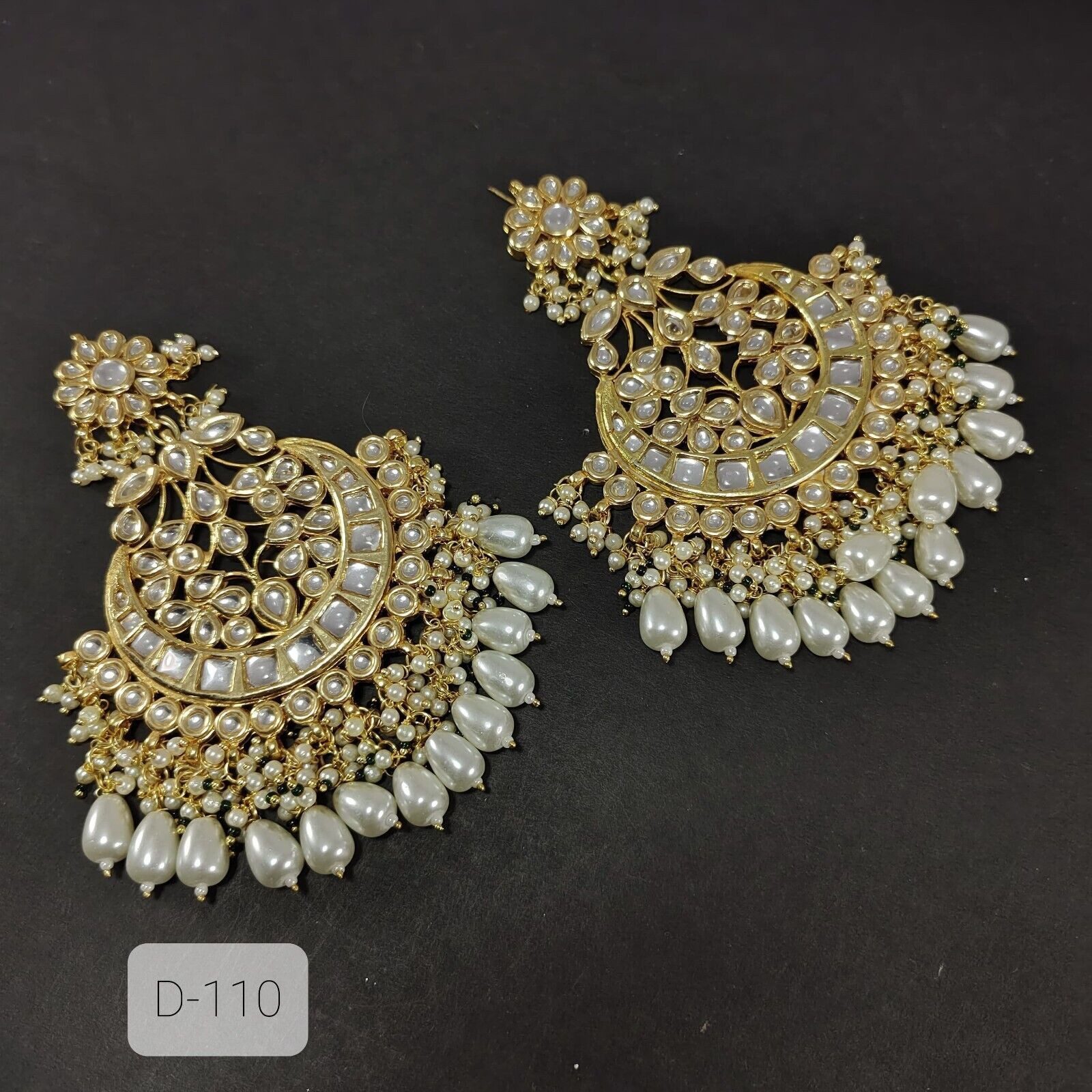 Indian Ethnic Kundan Backside Meena Bollywood Earrings Tops Ramdan White Jewelry | eBay