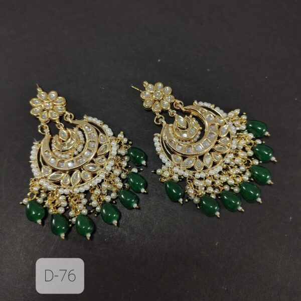 Green Ethnic Kundan Backside Meena Bollywood Earrings Tops Ramdan Spl Jewelry | eBay