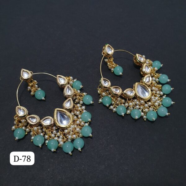 Kundan Chand bali Jhumka Jhumki Latak Earrings Tops Wedding Tradtional Jewelry | eBay - Image 2