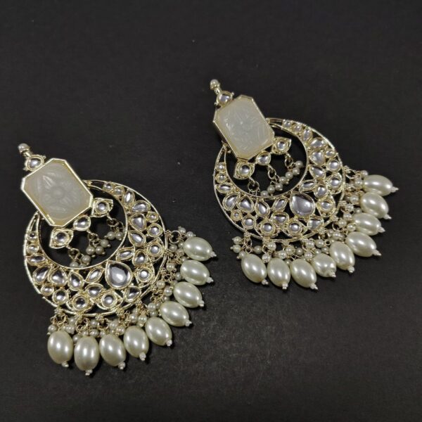Kundan Chand bali Jhumka Jhumki Latak Earrings Tops Wedding Tradtional Jewelry | eBay - Image 3