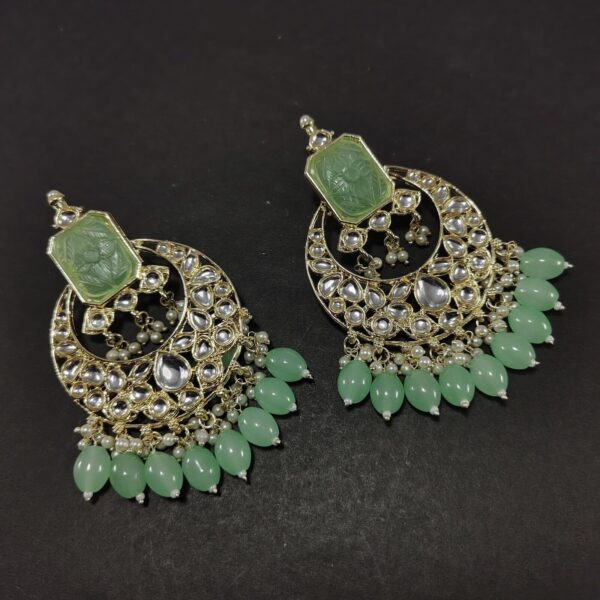 Kundan Chand bali Jhumka Jhumki Latak Earrings Tops Wedding Tradtional Jewelry | eBay - Image 4
