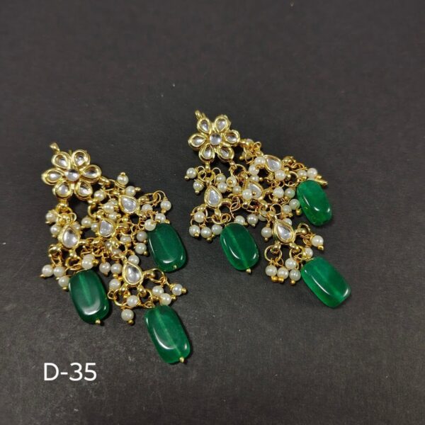 Kundan Chand bali Jhumka Jhumki Latak Earrings Tops Wedding Tradtional Jewelrya | eBay - Image 2