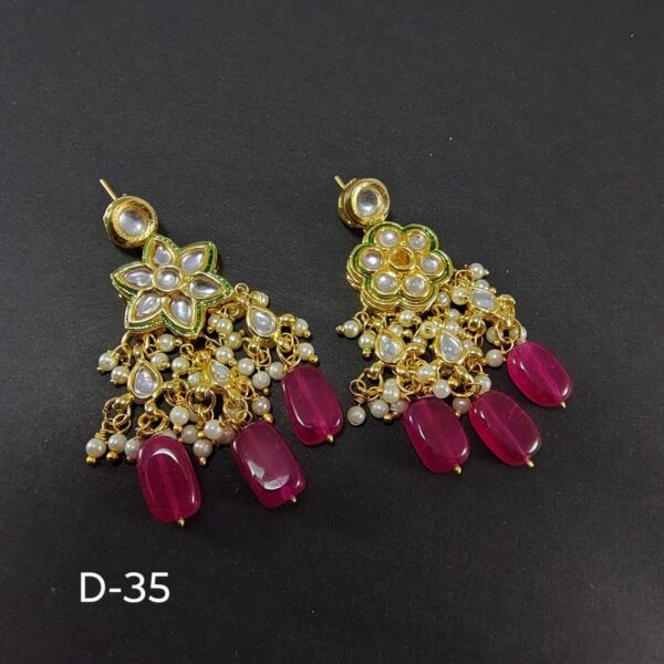 Kundan Chand bali Jhumka Jhumki Latak Earrings Tops Wedding Tradtional Jewelrya | eBay - Image 3