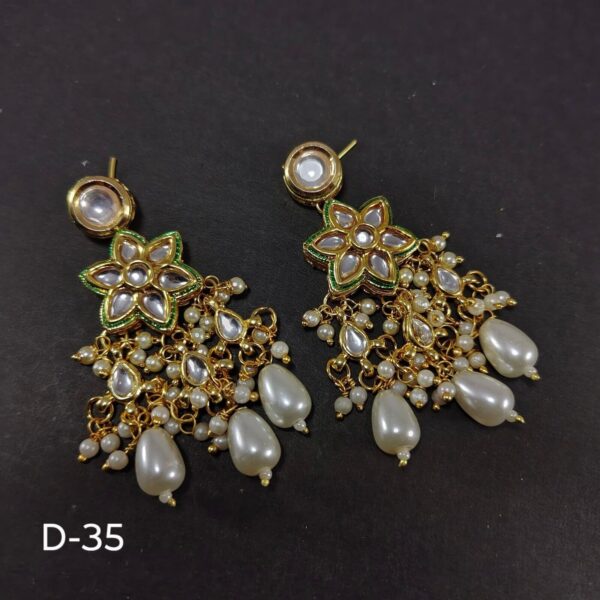 Kundan Chand bali Jhumka Jhumki Latak Earrings Tops Wedding Tradtional Jewelrya | eBay - Image 4