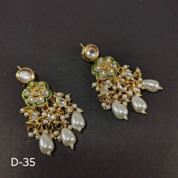 Kundan Chand bali Jhumka Jhumki Latak Earrings Tops Wedding Tradtional Jewelrya | eBay - Image 5