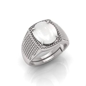 9.25 Ratti Moonstone Stone Certified Gemstone Silver Plated | Adjustable Ring w | eBay