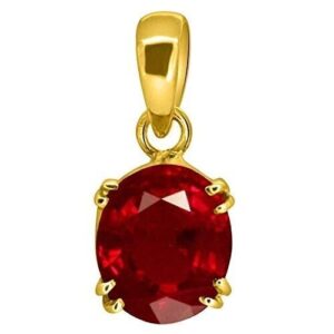 Certified 5.25 Ratti / 4.90 Carat Ruby Manik Ashtadhatu Gold Plated Pendant/Lock | eBay
