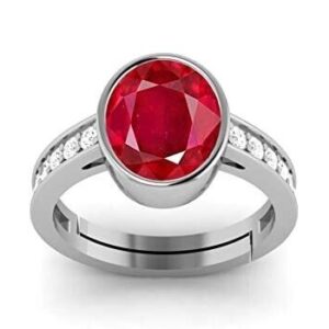 6.25 Ratti/ 5.25 Carat Certified Natural Ruby Stone Silver Plated Adjustable Rin | eBay