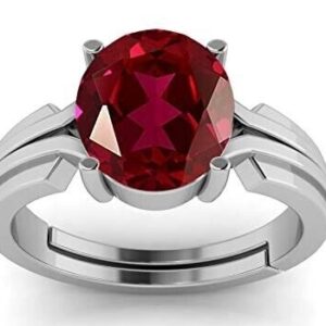 7.25 Ratti / 6.25 Carat Natural Ruby Stone Astrological Silver Adjustable Ring F | eBay