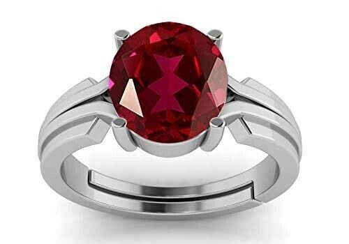 7.25 Ratti / 6.25 Carat Natural Ruby Stone Astrological Silver Adjustable Ring F | eBay