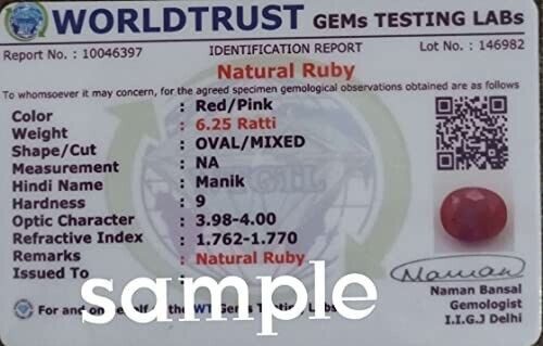 7.25 Ratti / 6.25 Carat Natural Ruby Stone Astrological Silver Adjustable Ring F | eBay - الصورة 5