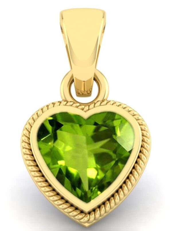 12.00 Ratti / 11.25 Carat Natural Peridot Stone Heart Shape Pendant Birthstone S | eBay - Image 5