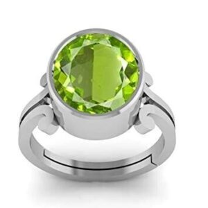 7.25 Ratti 6.50 Carat Peridot Gemstone Certified Silver Astrological Ring For Me | eBay